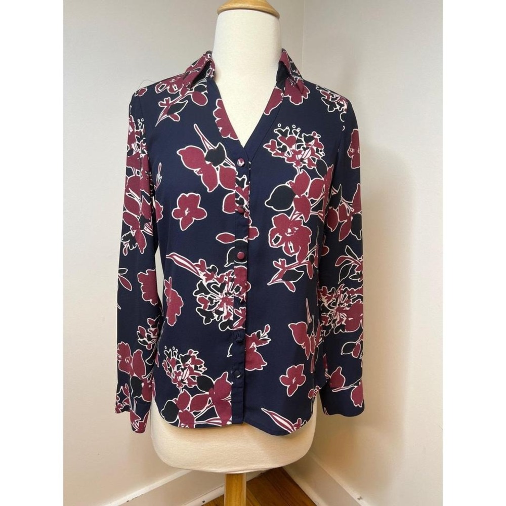 Express Slim Button Up Portofino Floral Shirt